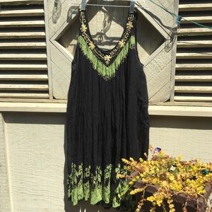 Green and Black Summer Dress